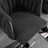 Set of 2 Adjustable Upholstered Swivel Kitchen Stools with Silver Base, Bar Stools with Backs for Kitchen Island, Pub, 53x51x87 cm, Black(m-9)