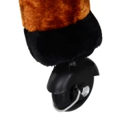 HOMCOM Cavalo de Brinquedo para Crianças de +3 Anos com Rodas Sons e Estrutura de Metal Carga 60kg 65x28x75 cm Castanho(m-9)