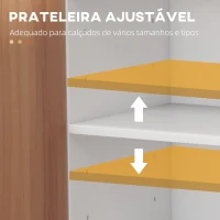 HOMCOM Sapateira com 2 Portas Prateleiras Interiores e 4 Prateleiras Exteriores com Altura Ajustável 83x30x90 cm Madeira(m-5)