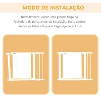 PawHut Barreira de Segurança para Cães Extensível 75-103 cm com 2 Extensões Duplo Bloqueio Fechamento Automático Cinza(m-8)