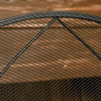 HOMCOM Osłona na kominek, trzykrotnie składana, struktura metalowa, powłoka, 126x2x76 cm, Czarna(m-6)