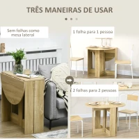 HOMCOM Mesa de Sala de Jantar Dobrável com 2 Laterais Mesa Auxiliar de Madeira para Cozinha Sala de Estar 104x76x73,7 cm Madeira(m-4)