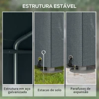 Outsunny Abrigo para Ferramentas Bicicletas e Motos 1,6x2,2x1,7 cm Garagem Portátil com 2 Habitações Cinza Escuro(m-5)