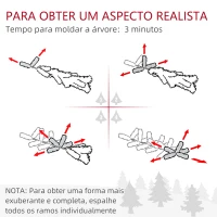 HOMCOM Árvore de Natal de Mesa 60 cm com 20 Luzes LED 141 Ramos 5 Pinhas 5 Bagas Vermelhas e Suporte de Metal para Interior Verde(m-7)