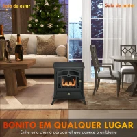 HOMCOM Lareira de Bioetanol com Depósito de 0,9 L Tempo de Combustão 3H para Interiores 20-25 m² 45x28x54 cm Preto(m-6)