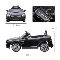 AIYAPLAY Carro Elétrico Mercedes SLC 300 12V com Controlo Remoto Faróis LED Música TF USB e Abertura da Porta 3-5km/h 107x62,5x44 cm Preto(m-3)