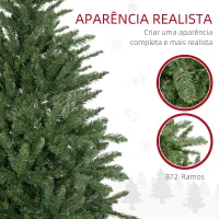 HOMCOM Árvore de Natal Artificial 180 cm com 310 Luzes LED 872 Ramos e Suporte de Metal Árvore Natalina para Interior Verde(m-6)