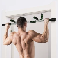 HOMCOM Pull-Up Bar for Doorway, Home Fitness Door Horizontal Bar Push up Bar for Indoor Gym Upper Body Workout, Green(m-10)