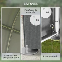 Outsunny Abrigo para Ferramentas Bicicletas e Motos 1,2x1,8x1,65 m Garagem Portátil com 2 Habitações Cinza Escuro(m-5)