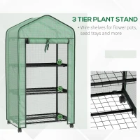 Outsunny Three-Tier Mini Greenhouse - Green(m-4)