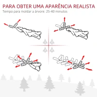 HOMCOM Árvore de Natal 225 cm Árvore de Natal Artificial Nevado com 738 Ramos e Suporte de Metal  Verde e Branco(m-5)