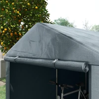 Outsunny Abrigo para Ferramentas Bicicletas e Motos 1,6x2,2x1,7 cm Garagem Portátil com 2 Habitações Cinza Escuro(m-7)