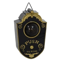 HOMCOM Halloween-deco, Deurbel met Horror-Oog, Geluid- & Aanraaksensor, Bewegend, Groen Licht(m-8)