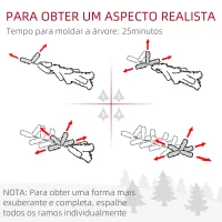 HOMCOM Árvore de Natal Artificial 150 cm com 220 Luzes LED 588 Ramos Árvore Natalina para Interior Verde(m-8)