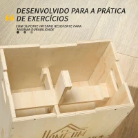 HOMCOM Caixa Pliometria de Madeira Caixa de Saltos com 2 Alças Recortadas Carga Máxima 120 kg 45x40x60 cm Madeira(m-6)