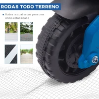 HOMCOM Mota Elétrica para Crianças 6V com Faróis Buzina 2 Rodas de Equilibrio Velocidade Máx. de 3km/h  88,5x42,5x49 cm Azul(m-6)