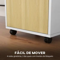 HOMCOM Bloco de Gavetas de Escritório com Armário e Gaveta Móvel Arquivador com Rodas Suporte para Impressora 40x35x60 cm Madeira(m-6)