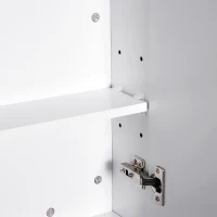 HOMCOM Mirror Cabinet, Wall Mount Bathroom Storage Cabinet with Adjustable Shelf, Double Door Cupboard, 60 x 15 x 75 cm, White(m-9)