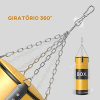 SPORTNOW Saco de Boxe sem Recheio com Luvas de Boxe Gancho e Protetores para Palmas Munhecas Tornozelos Amarelo(m-6)