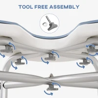 HOMCOM 39-51.5cm 'U' Seat Padded Shower Stool - Light Blue(m-6)