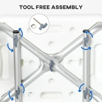 HOMCOM EVA Padded Shower Chair for the Elderly and Disabled, Height Adjustable Shower Stool with Back and Arms, 4 Suction Foot Pads, Light Blue(m-6)