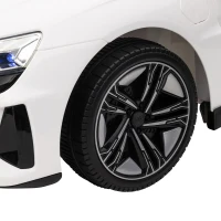 HOMCOM Kinder-Elektroauto Audi RS e-tron GT mit Sicherheitsgurt, Fernbedienung, Scheinwerfern, Musikfunktion, weiß, 103 x 58 x 41cm(m-8)