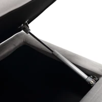 Panca moderna contenitore con gambe in metallo dorato, panca imbottita in velluto per camera da letto, soggiorno, salotto, Grigio(m-8)