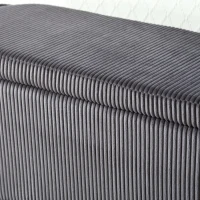 Panca contenitore moderna in velluto a righe per soggiorno, ingresso, camera da letto, Grigio Scuro(m-8)