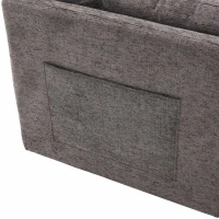 Canapé sectionnel modulaire en forme de L avec méridienne réversible et sièges de rangement grand confort design scandinave, Gris foncé(m-9)
