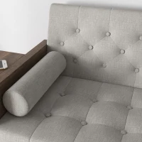 HOMCOM Canapea Extensibila de 1 Persoana cu Rafturi Laterale Pliabile, Canapea 3 Locuri cu Spatar Rabatabil(m-8)