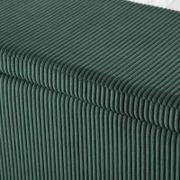 Panca contenitore moderna in velluto a righe per soggiorno, ingresso, camera da letto, Smeraldo(m-8)