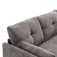 Canapé sectionnel modulaire en forme de L avec méridienne réversible et sièges de rangement grand confort design scandinave, Gris foncé(m-8)