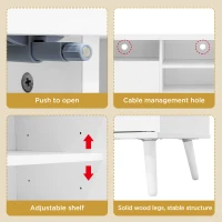 Wooden TV Units with 3 Open Storage Spaces for 90-inch TV, Oak Finish TV Stand with Doors and Drawer, Silent Hinges, 200x40x49 cm, Oak(m-6)