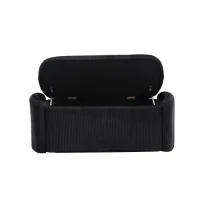 Moderner eleganter Aufbewahrungshocker, hocker aus gestreiftem Samt, angenehmes Sitzgefühl, geeignet für Wohnzimmer, Eingangsbereich, Schwarz(m-9)