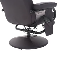 HOMCOM Massagesessel Relaxstoel, inclusief voetenbank, met 10 vibratiepunten en 1 afstandsbediening, 77 cm x 84 cm x 95 cm, bruin(m-12)