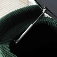 Moderner eleganter Aufbewahrungshocker, hocker aus gestreiftem Samt, angenehmes Sitzgefühl, geeignet für Wohnzimmer, Eingangsbereich, Smaragd(m-7)