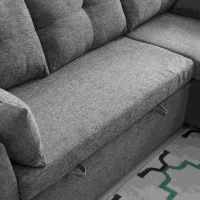 Canapé sectionnel modulaire en forme de L avec méridienne réversible et sièges de rangement grand confort design scandinave, Gris foncé(m-6)