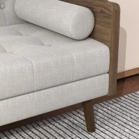 HOMCOM Canapea Extensibila de 1 Persoana cu Rafturi Laterale Pliabile, Canapea 3 Locuri cu Spatar Rabatabil(m-9)