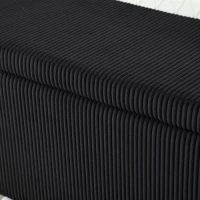 Moderner eleganter Aufbewahrungshocker, hocker aus gestreiftem Samt, angenehmes Sitzgefühl, geeignet für Wohnzimmer, Eingangsbereich, Schwarz(m-8)