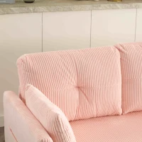 Divano Componibile a L in Velluto, Divano letto reclinabile estraibile convertibile, con sedili portaoggetti, Rosa(m-6)