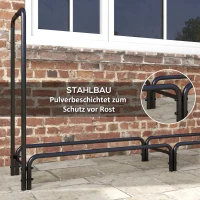 Outsunny Stojak na drewno kominkowe, 0,6 m³, z pokrywą, malowany proszkowo metal, do 200 kg, Czarny/Ciemnozielony(m-6)