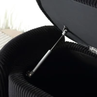 Moderner eleganter Aufbewahrungshocker, hocker aus gestreiftem Samt, angenehmes Sitzgefühl, geeignet für Wohnzimmer, Eingangsbereich, Schwarz(m-7)