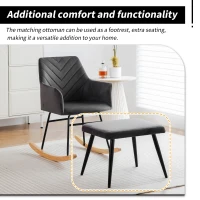 Comfy Chairs with Footstool and Adjustable Manual Swivel Base, Swivel Recliner Armchair for Living Room, 56.5x44x84 cm, Grey(m-4)