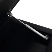 Moderne minimalistische Aufbewahrungshocker mit goldenen Metallbeinen, gepolsterte Samtbank, für Schlafzimmer, Wohnzimmer, Eingangshalle, Schwarz(m-9)