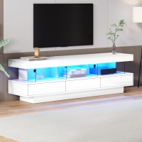 Modern High Gloss TV Units with Storage Drawers, White