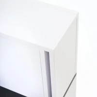 Multifunctional Coffee Table with 4 Drawers and Storage, High Gloss Top, 70x70x35 cm, White(m-11)