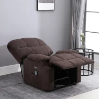 HOMCOM Massagestoel met opstaan hulp, relaxstoel met opstaan hulp, inclusief afstandsbediening, USB-interface, bruin(m-10)