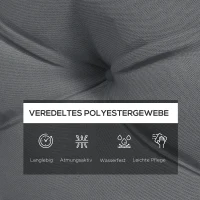 Outsunny Sitzkussen Stoelkussen Zitkussen, met knoopstiksels, 120 x 80 x 12 cm, Grijs(m-4)