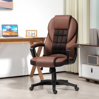 HOMCOM Faux Leather Office Chair - Brown(m-2)