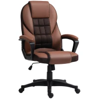 HOMCOM Faux Leather Office Chair - Brown(m-1)